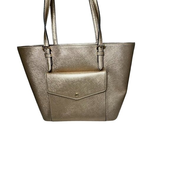 Michael Kors Gold Jet Set Front Pocket Tote Large  Never Used - Picture 5 of 12